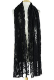 NURIELLE Embroidered Tulle Shawl Black