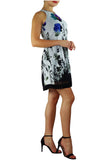 PANSY Sleeveless A-line Above Knee Length Print Mesh Dress