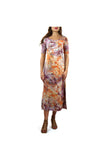 RILEY Batik Jersey Midi Dress with Side Slits
