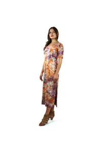 RILEY Batik Jersey Midi Dress with Side Slits