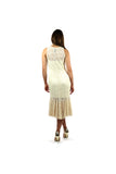 SARAH Fitted Lace Dress with Flounce - Vanilla