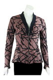 SAVYON Zippered Jacquard Long Sleeve Jacket