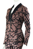 SAVYON Zippered Jacquard Long Sleeve Jacket