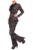 SAVYON Zippered Jacquard Long Sleeve Jacket