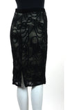 SKYLAR  Textured Burnout Pencil Skirt Black