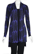 TRUDY Mid-length Long Sleeves Jacquard Duster with Side Slits