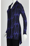 TRUDY Mid-length Long Sleeves Jacquard Duster with Side Slits