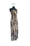 AYALA Maxi Strapless Ruched Bodice Empire Print Dress