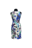 HALINA Textured Floral Form-fitting Sleeveless Sheath Dress