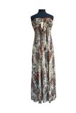 AYALA Maxi Strapless Ruched Bodice Empire Print Dress